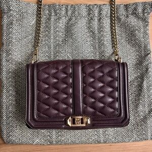 Rebecca Minkoff Love Quilted Crossbody in Port